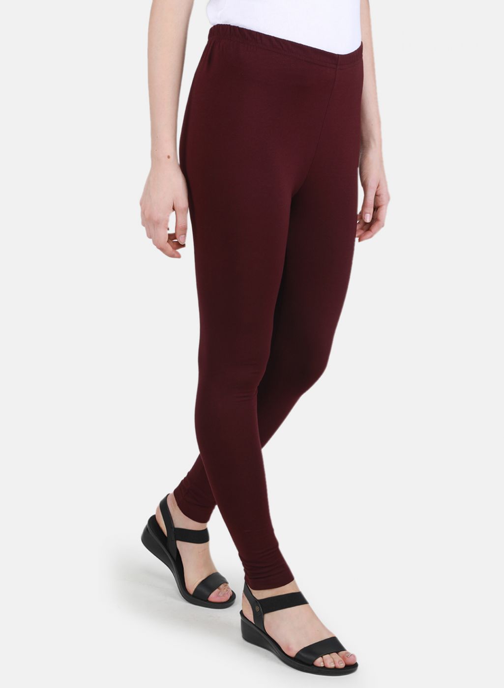 Women Purple Solid Legging