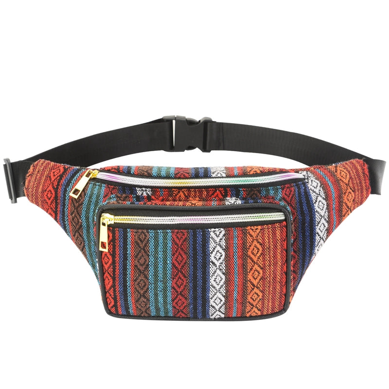 Women's Ethnic Style Color Block Polyester Waist Bags