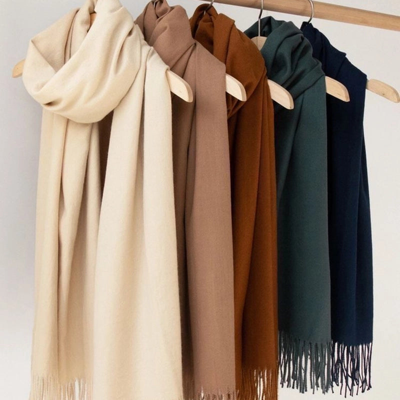 Autumn And Winter New Solid Color Scarf Sweet Wind Imitation Cashmere Scarf Women's Warm Scarf Fashion Shawl