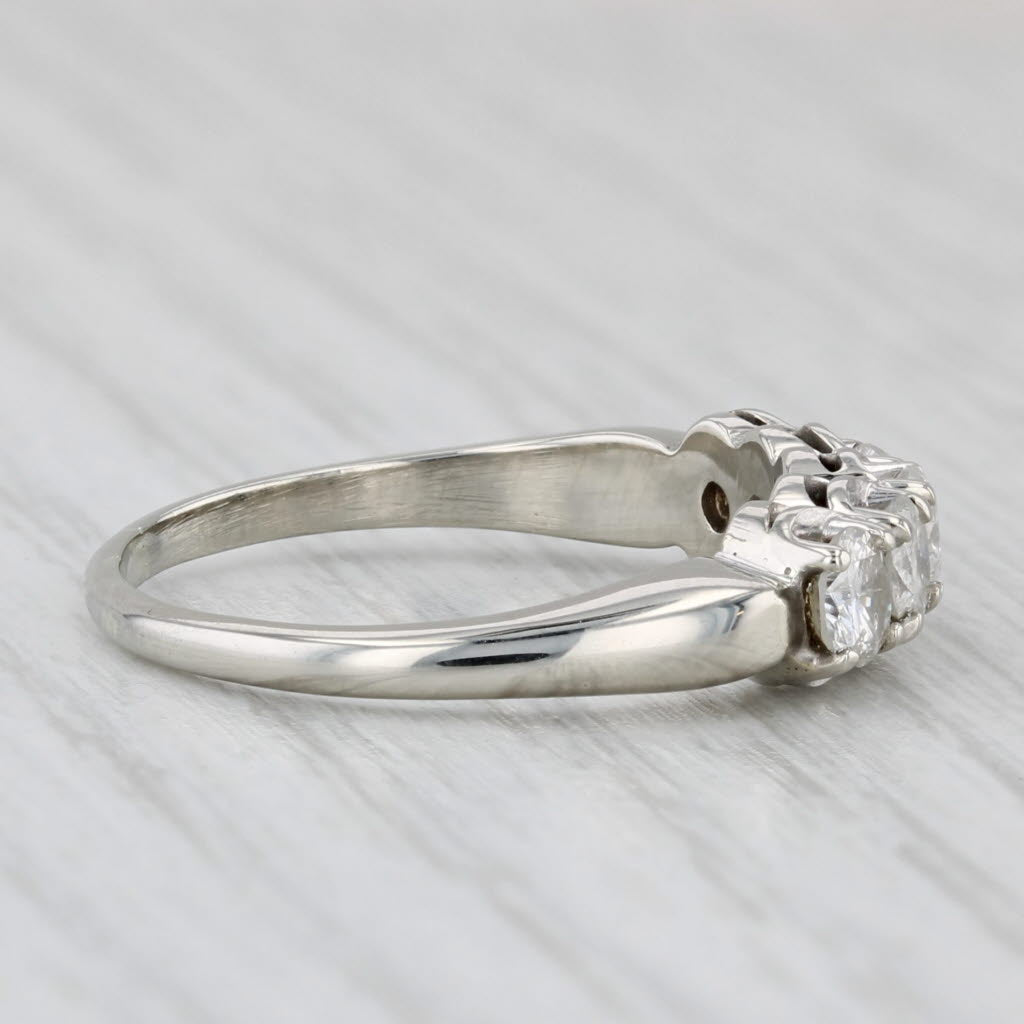 0.75ctw Diamond Ring 14k White Gold Wedding Anniversary Band Size 7