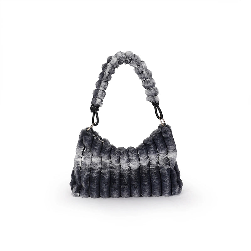 Plush Hand-Carrying Bag Large Capacity Trendy Furry Underarm Women's Bag Textured Tote Bag