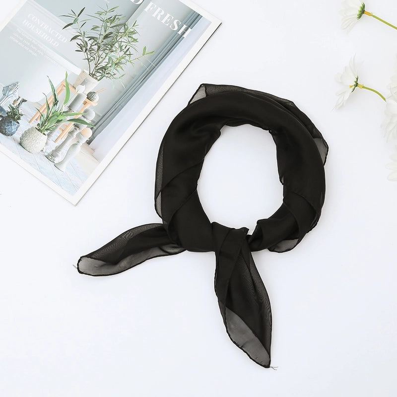 Women's Minimalist Classic Style Solid Color Chiffon Silk Scarf