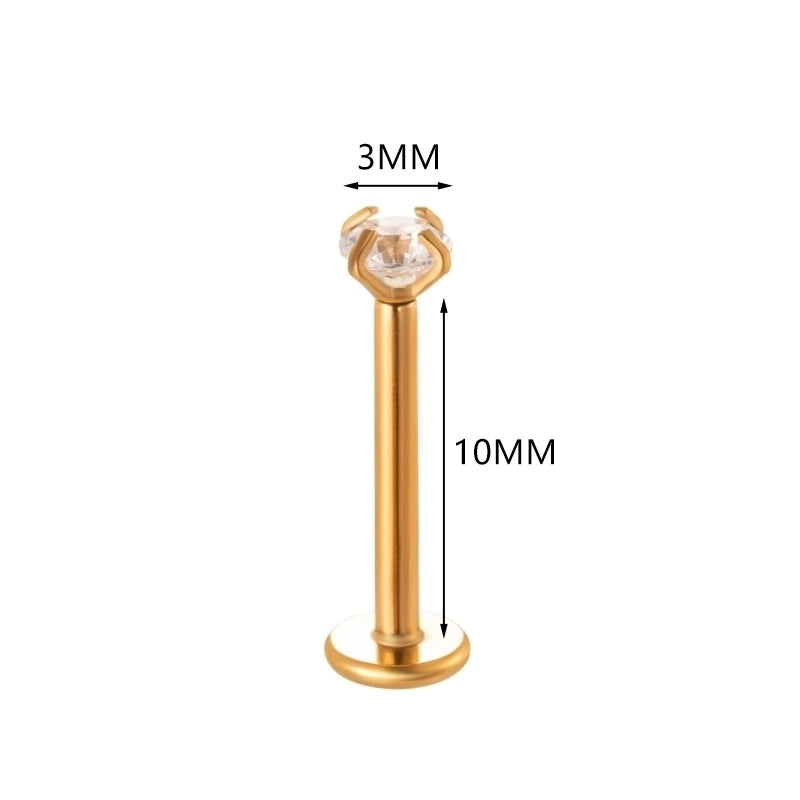 1 Piece Ear Cartilage Rings & Studs Minimalist Round 316L Stainless Steel  Plating Inlay Zircon