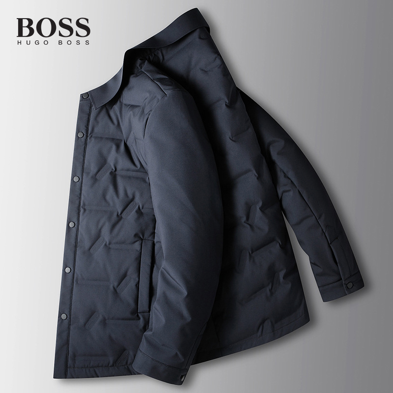 BOSS Luxury Men-s warm light and thin jacket with 90% white duck down content