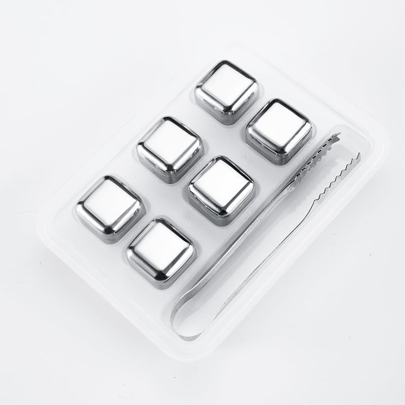 Reusable Square-Shaped Stainless Steel Ice Cubes (6PCS/Set)
