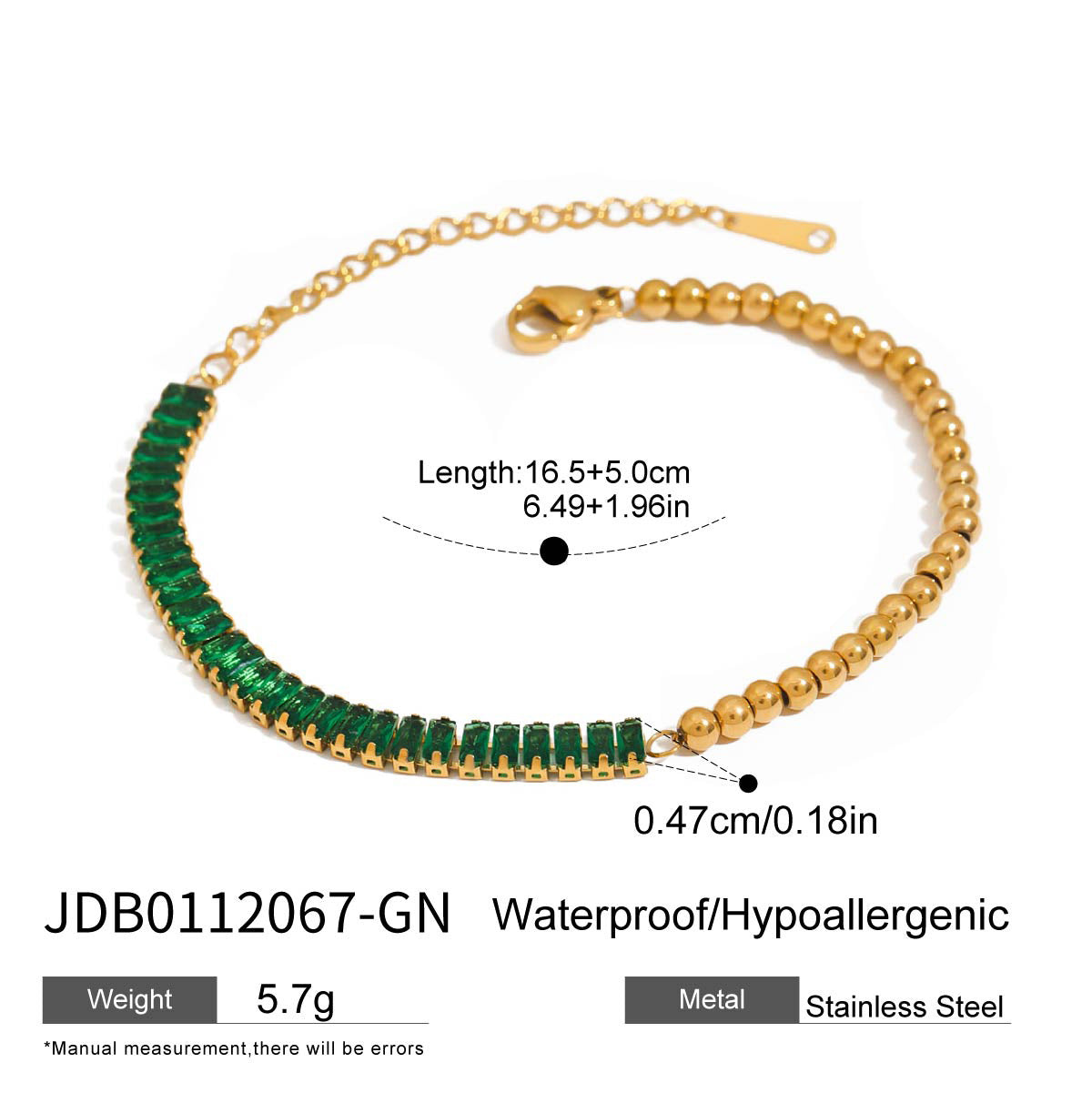 Stainless Steel Zircon Bracelet Stacking Jewelry Titanium Steel Women