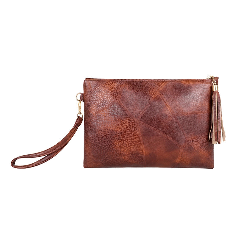 Black Brown Pu Leather Solid Color Clutches