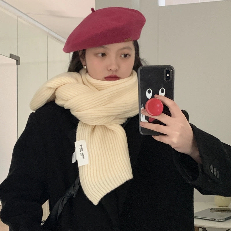 Klein Blue Thickened Knitted Wool Scarf Women's Winter  Good Riding Scarf Day Gift For Boys