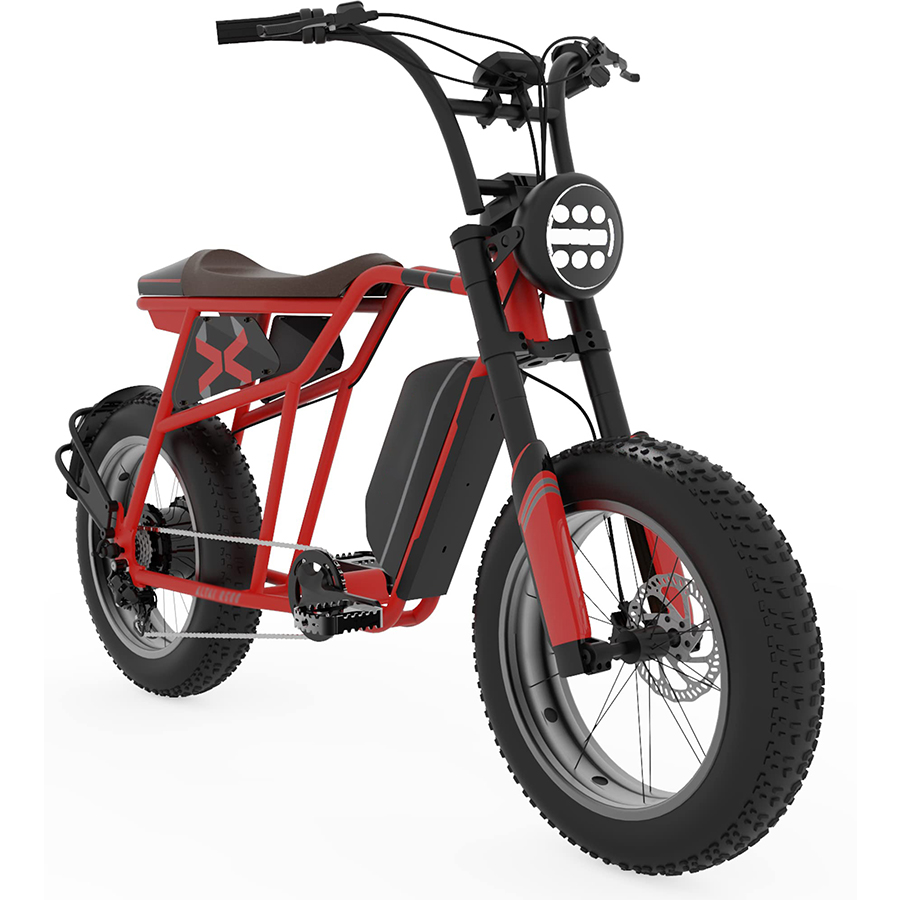 R500 Electric Bicycle with 28 mph Max Speed. 500W Motor. Average Range of 60 Miles and 20 Fat Tires