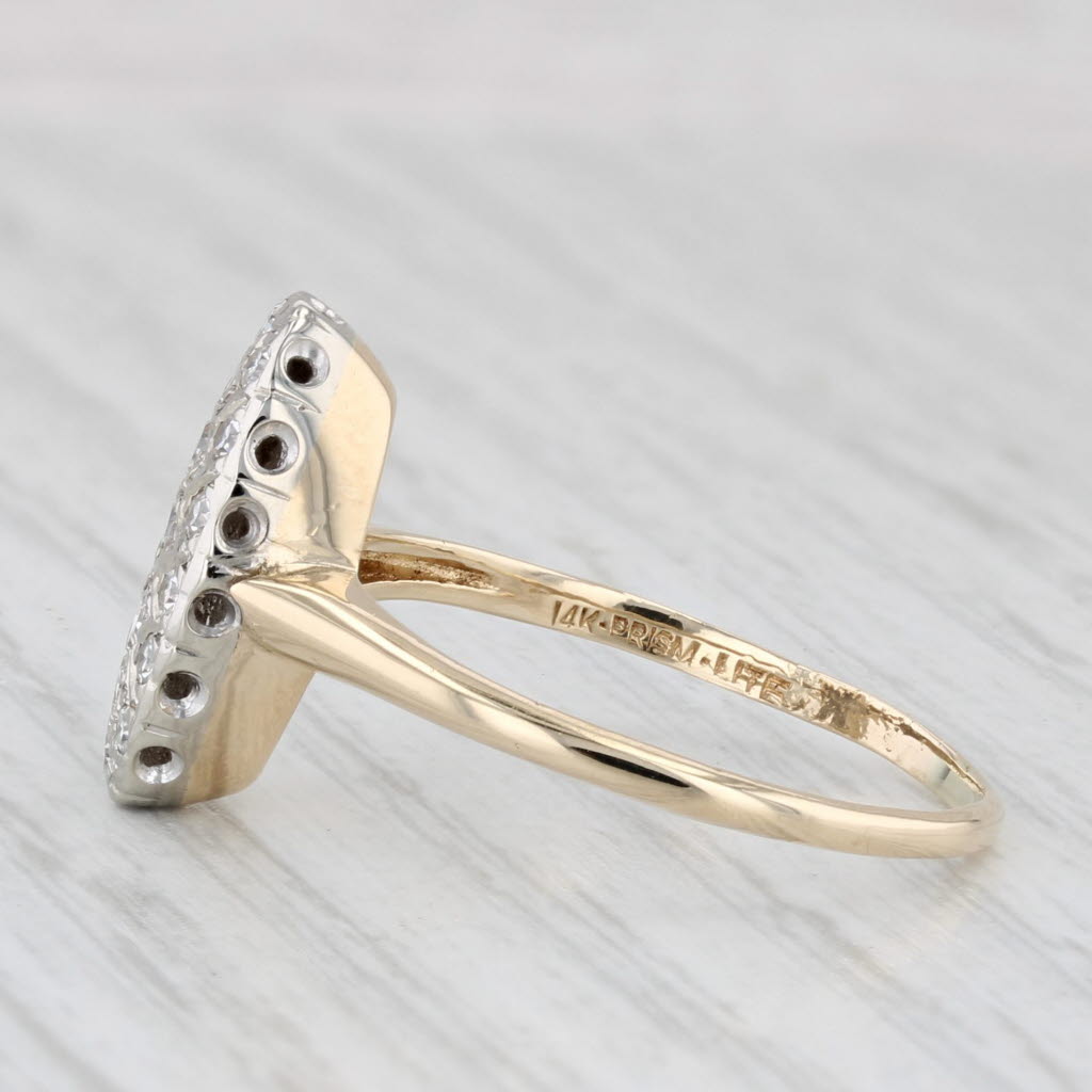 0.25ctw Diamond Ring 14k White Yellow Gold Vintage Size 9