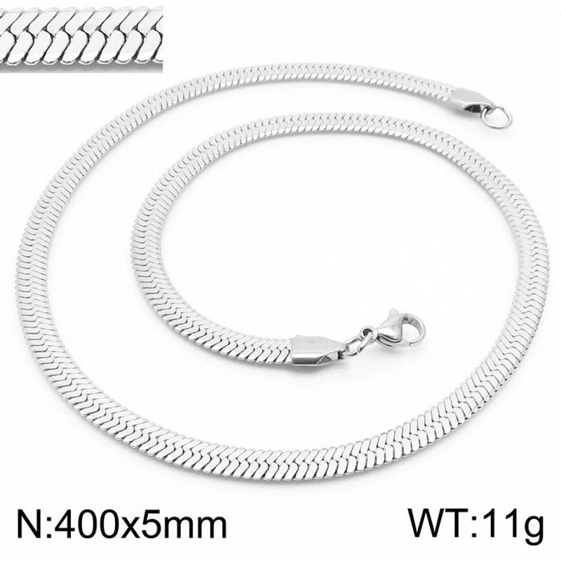 Classic Style Solid Color Titanium Steel 18K Gold Plated Plating Chain Necklace