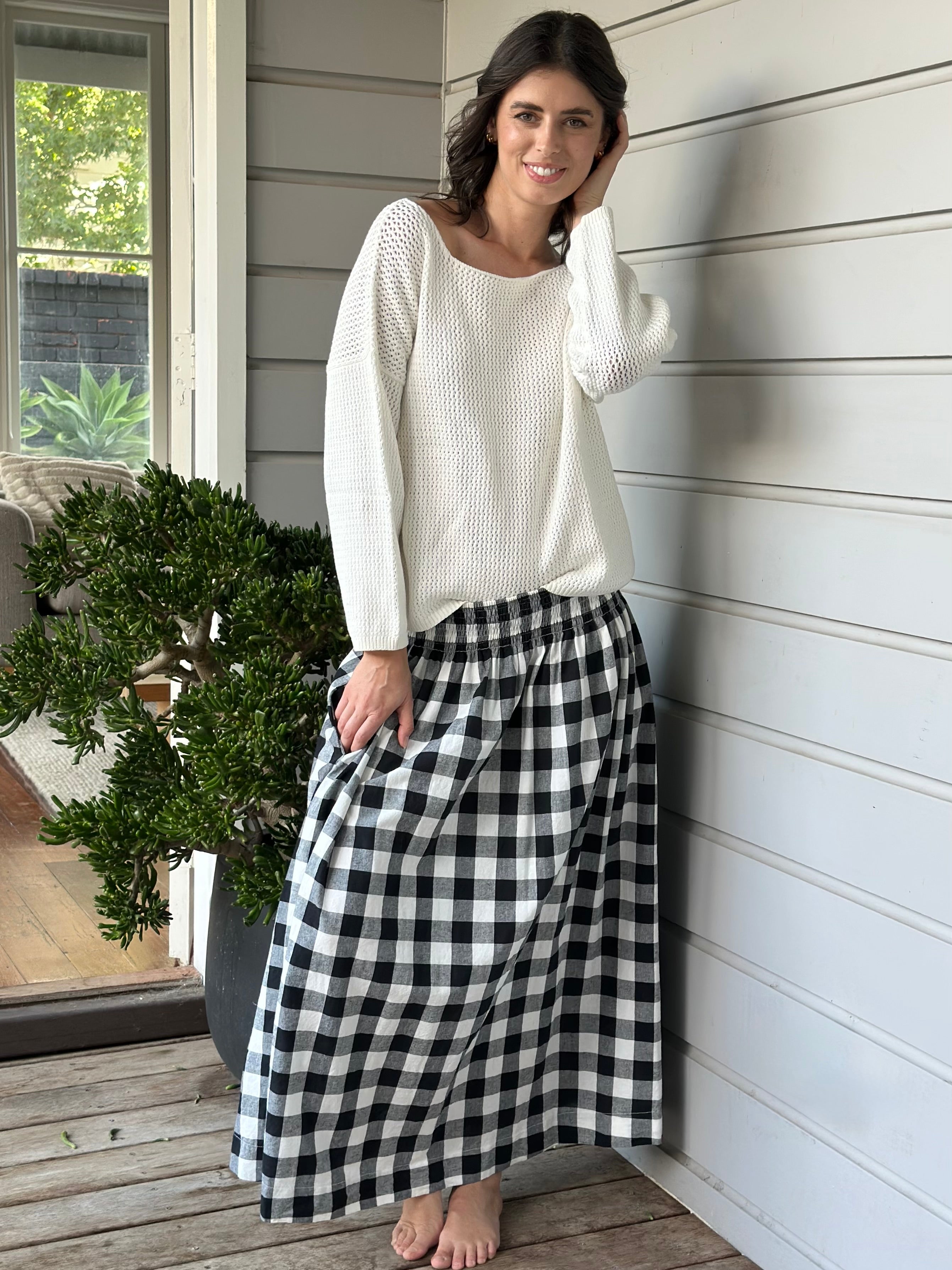 lulu skirt - black check