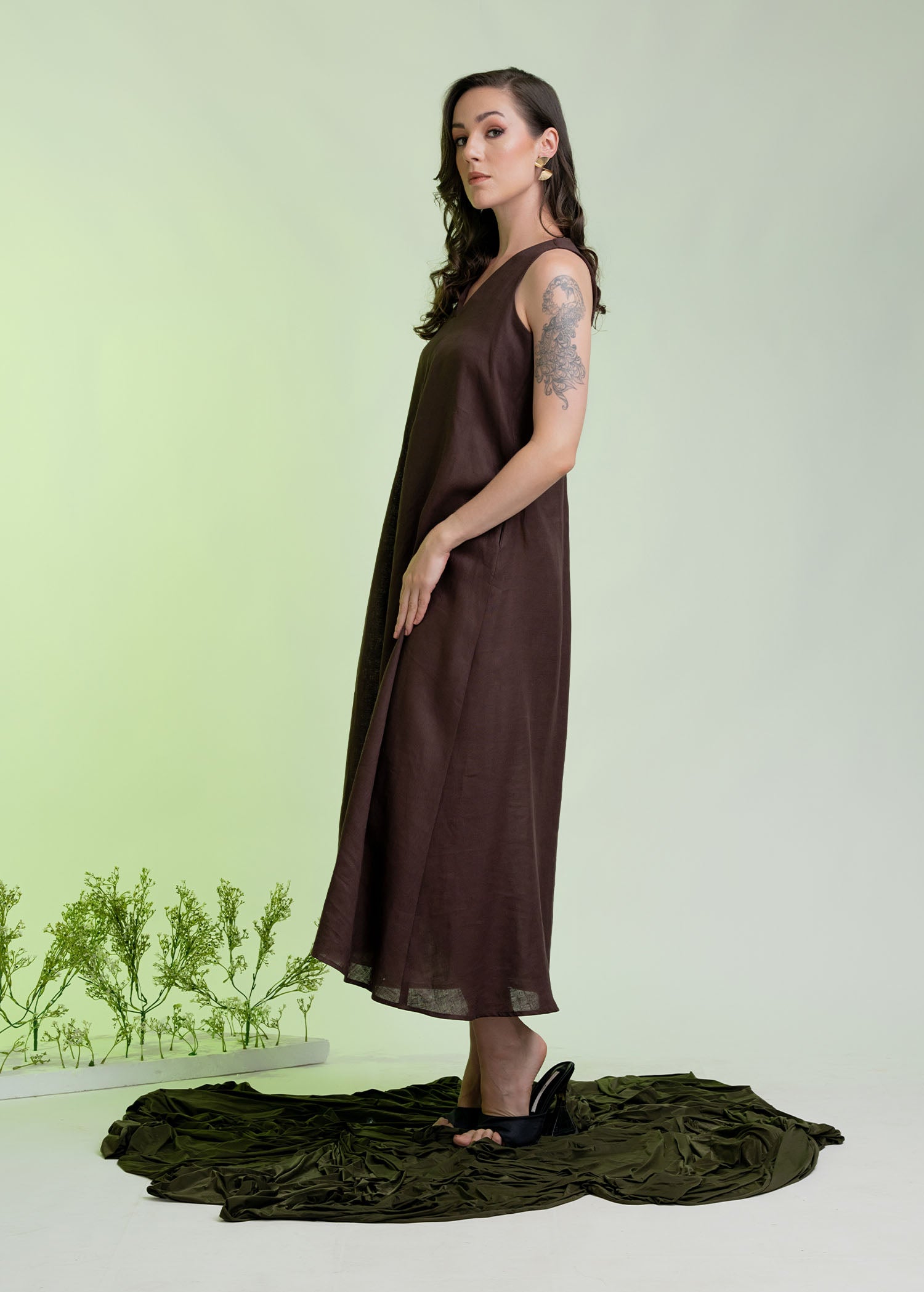 V Neck Maxi Tent Dress