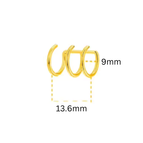 3 bar ear cuff - Gold