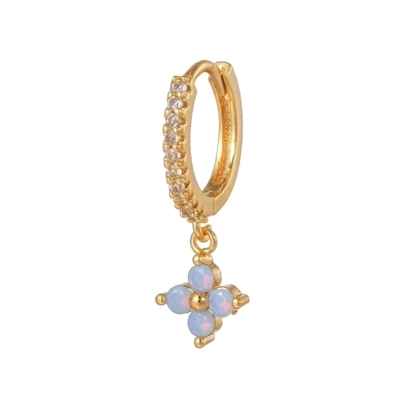 1 Piece Fashion Snake Butterfly Inlaid Zircon Brass Zircon 18K Gold Plated Drop Earrings