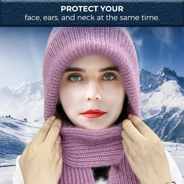 Integrated ear protection hood scarf