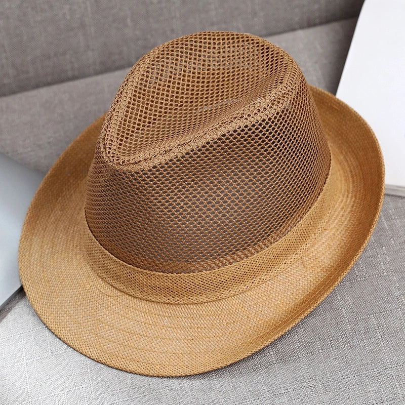 Men's Minimalist Solid Color Crimping Fedora Hat