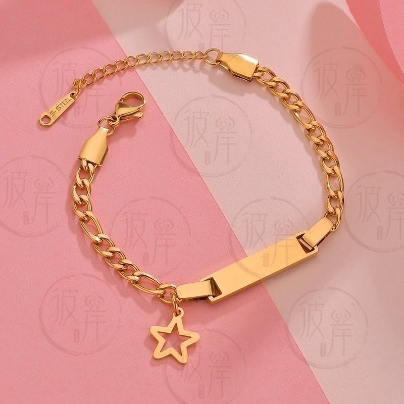 Minimalist Geometric 201 Stainless Steel 18K Gold Plated Stainless Steel Bracelets In Bulk