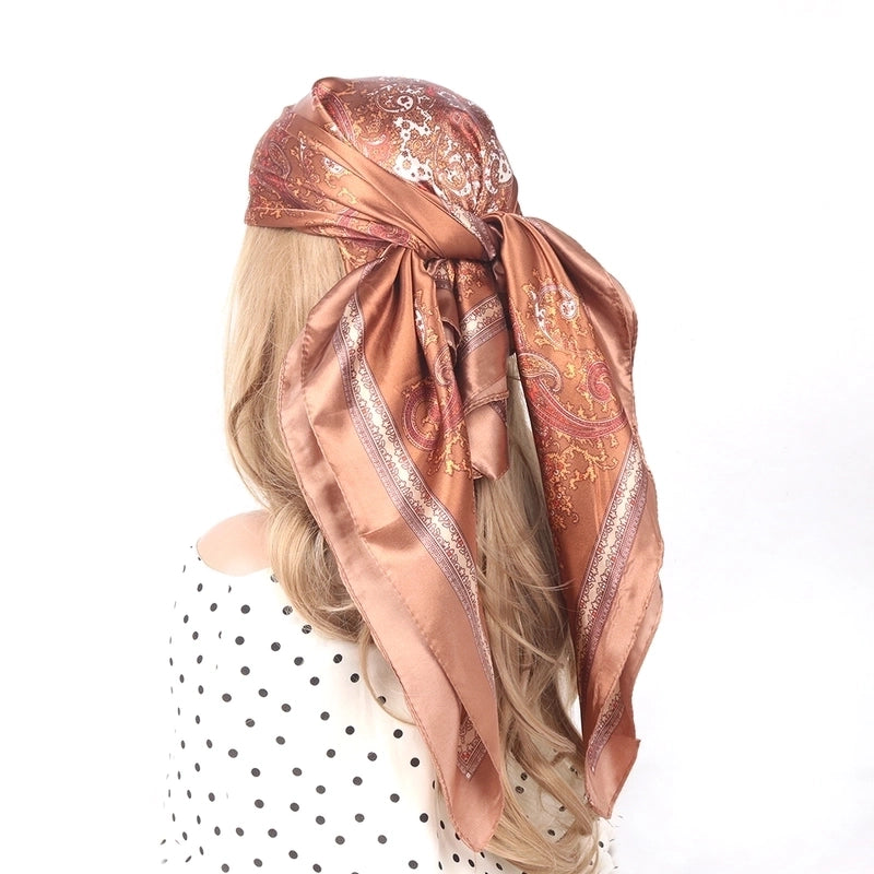 Women's Vacation Minimalist Color Block Polyester Printing And Dyeing Printing Silk Scarf
