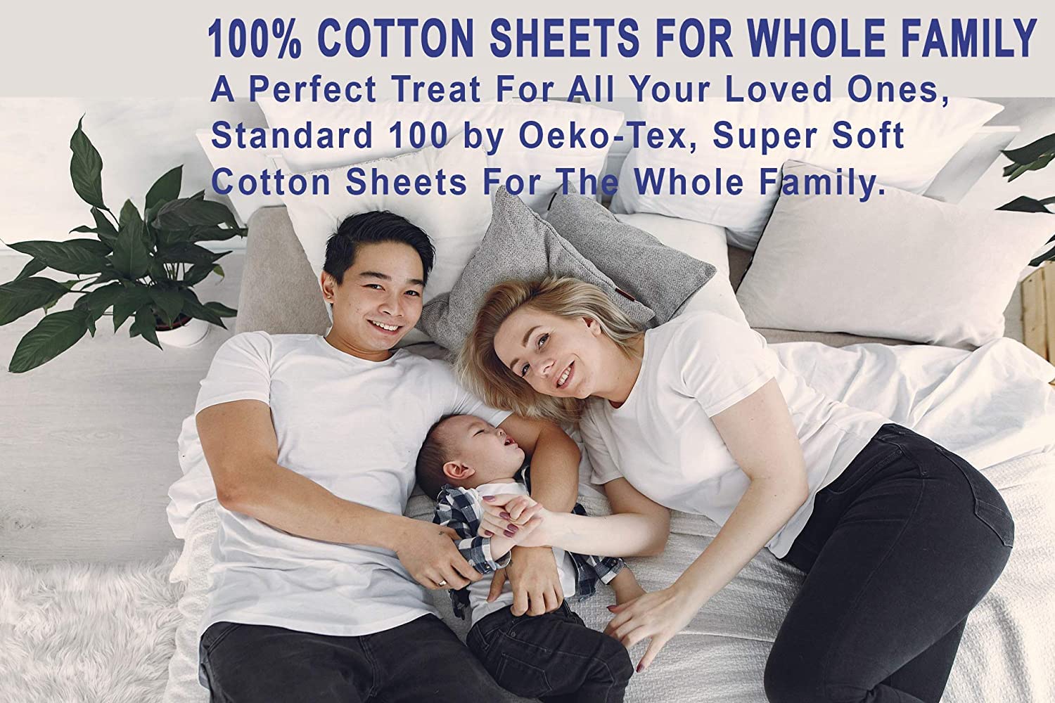 [Sweet Pea]100% Cotton Sheets - Soft & Breathable Sheet Set - 4 Pieces