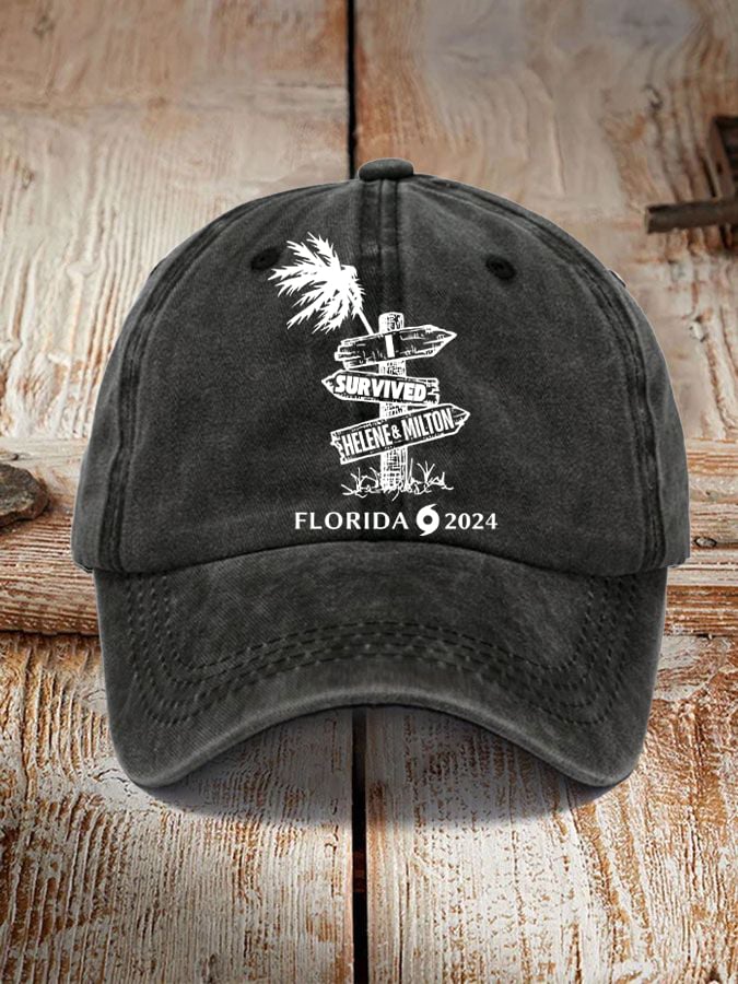 'Florida Hurricane Helene and Milton' print hat