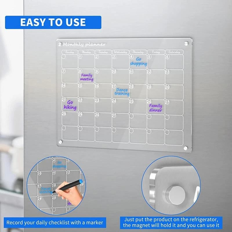 📆Magnetic Schedule Planner For Fridge | Permanently reusable