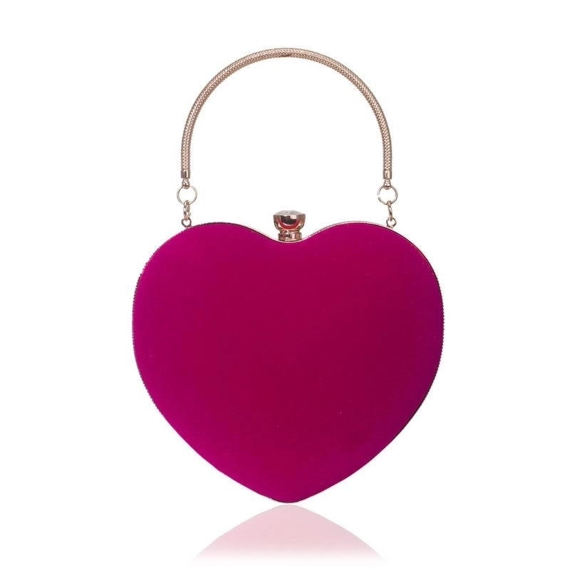 Hot Heart-shaped Handbag Lady Fashion Makeup Bag Evening Bag Clutch Bag