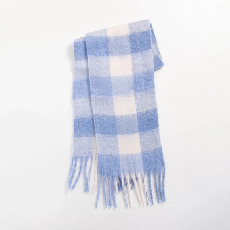 Women's Sweet Color Block Polyester Scarf