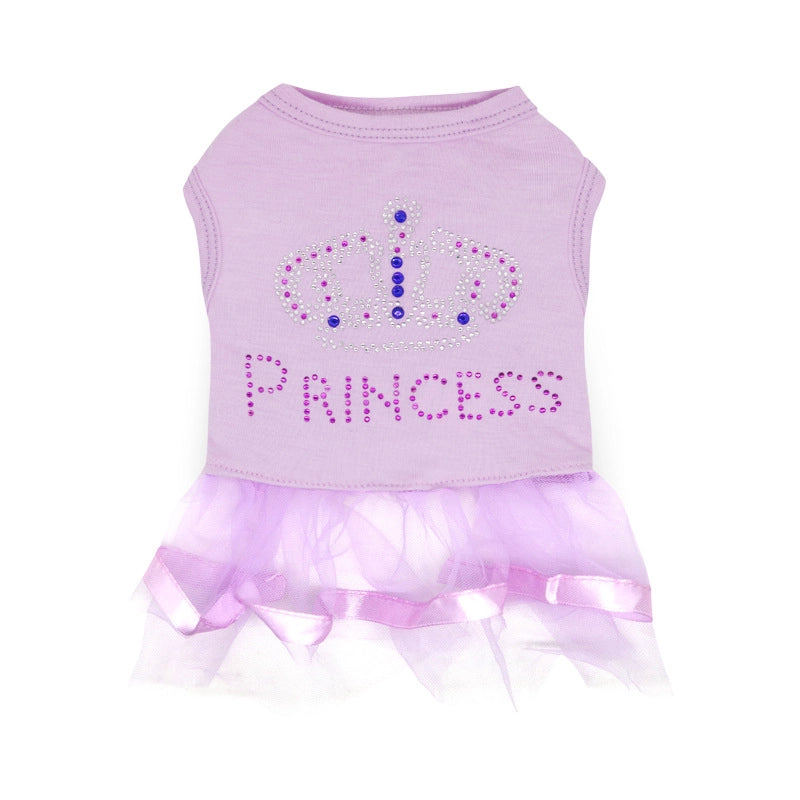 Princess Cotton Letter Heart Shape Crown Pet Clothing
