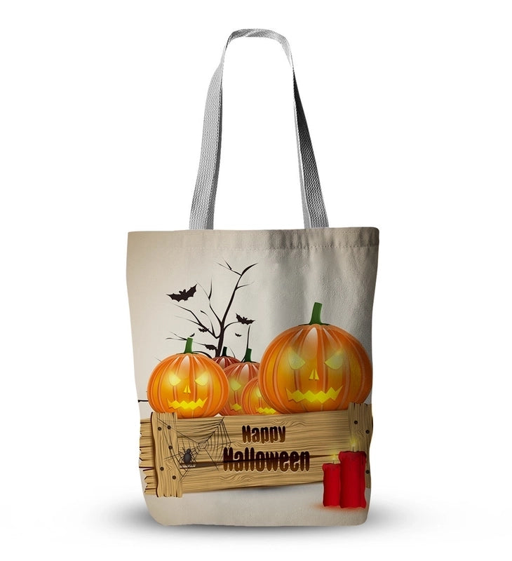 Women's Casual Pumpkin Bat Ghost Shopping Bags