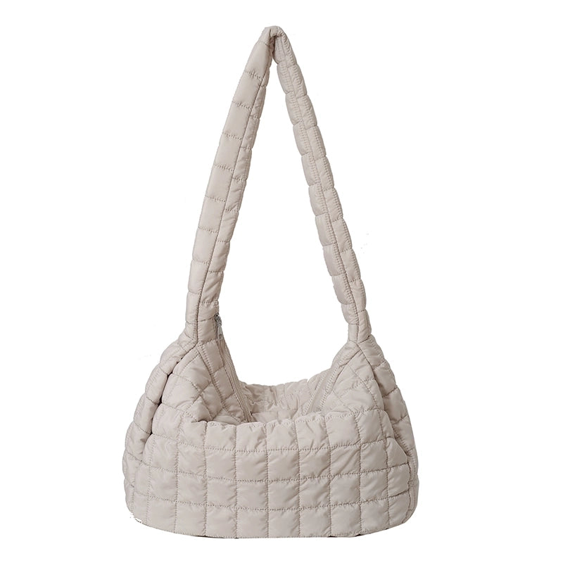 Women's Nylon Solid Color Basic Pillow Shape Zipper Shoulder Bag Crossbody Bag