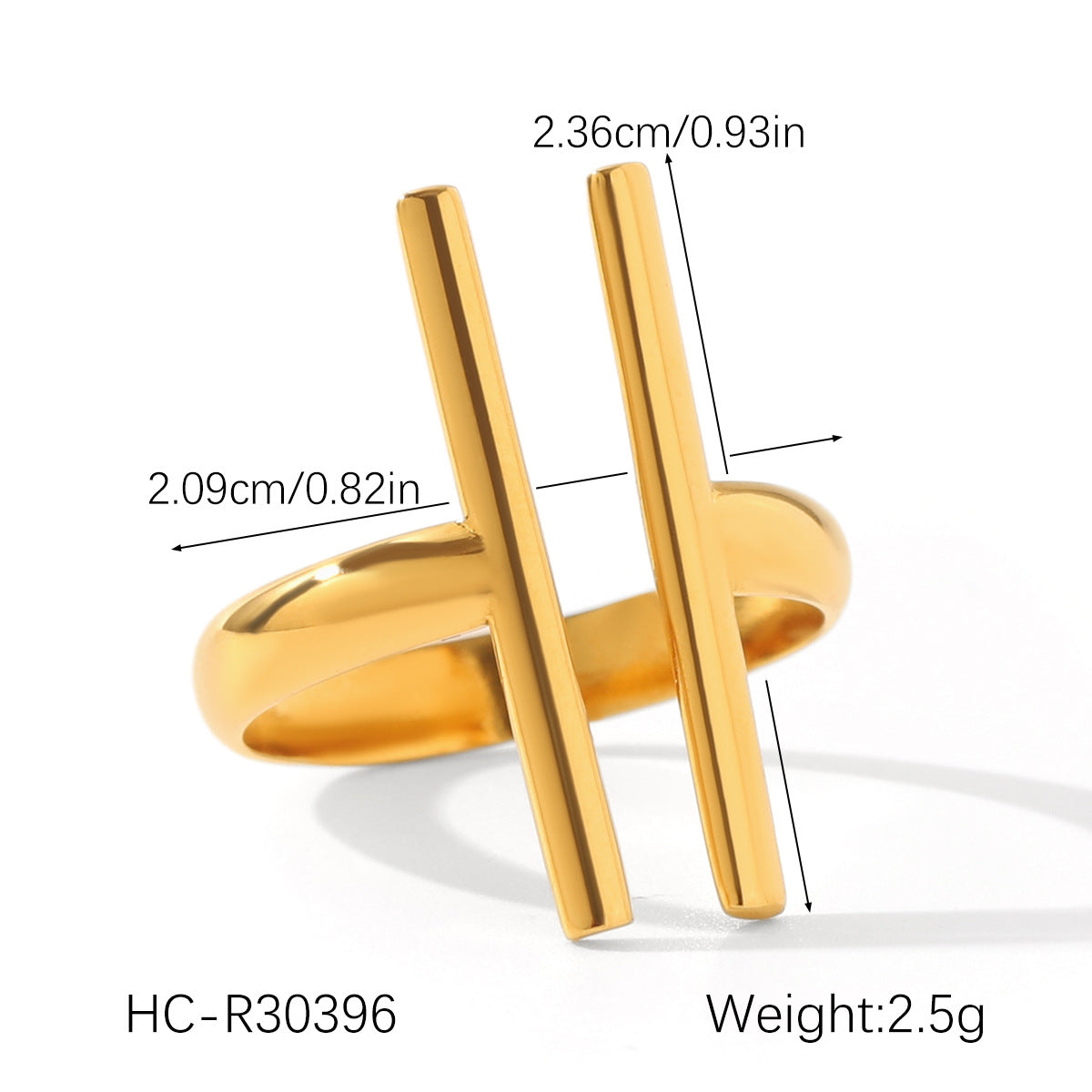 Stainless Steel Line Open Ring Hand Jewelry Niche Design Irregular Titanium Steel Ring Ring