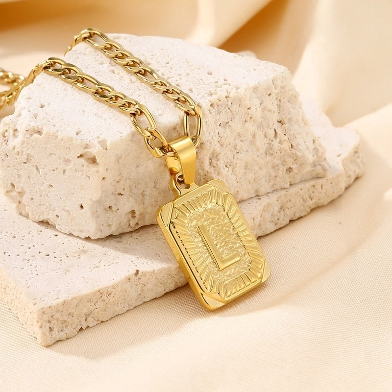 Casual Minimalist Letter 304 Stainless Steel 18K Gold Plated Pendant Necklace