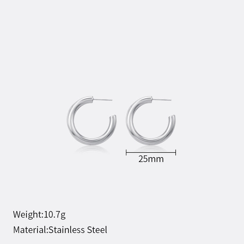 1 Pair Minimalist Solid Color Plating 304 Stainless Steel Stainless Steel Earrings