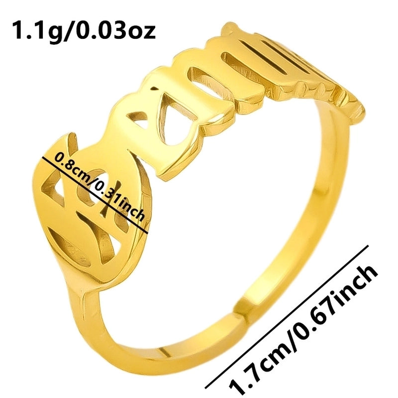 Minimalist Constellation 304 Stainless Steel 18K Gold Plated Polishing Rings