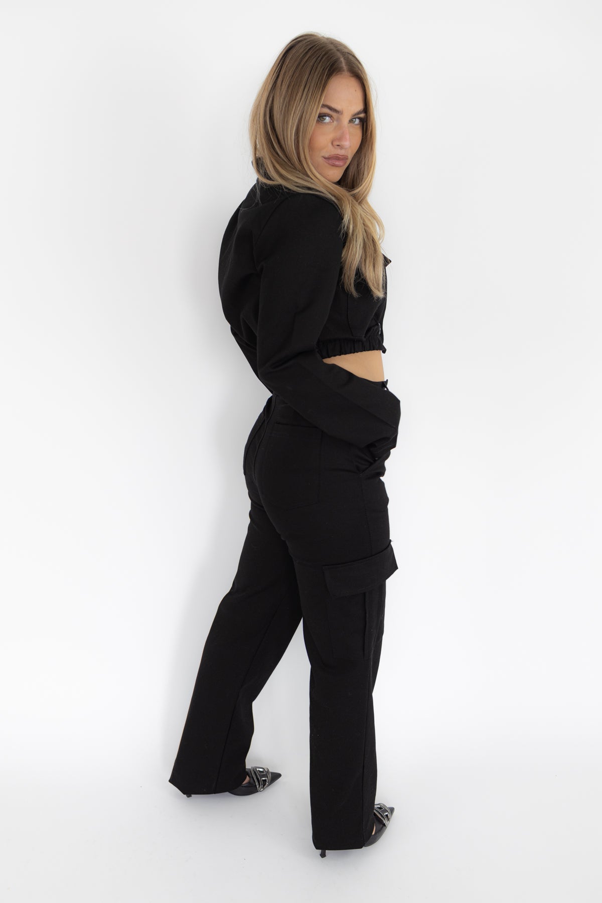 Talia Stretch Cargo Pants BLACK