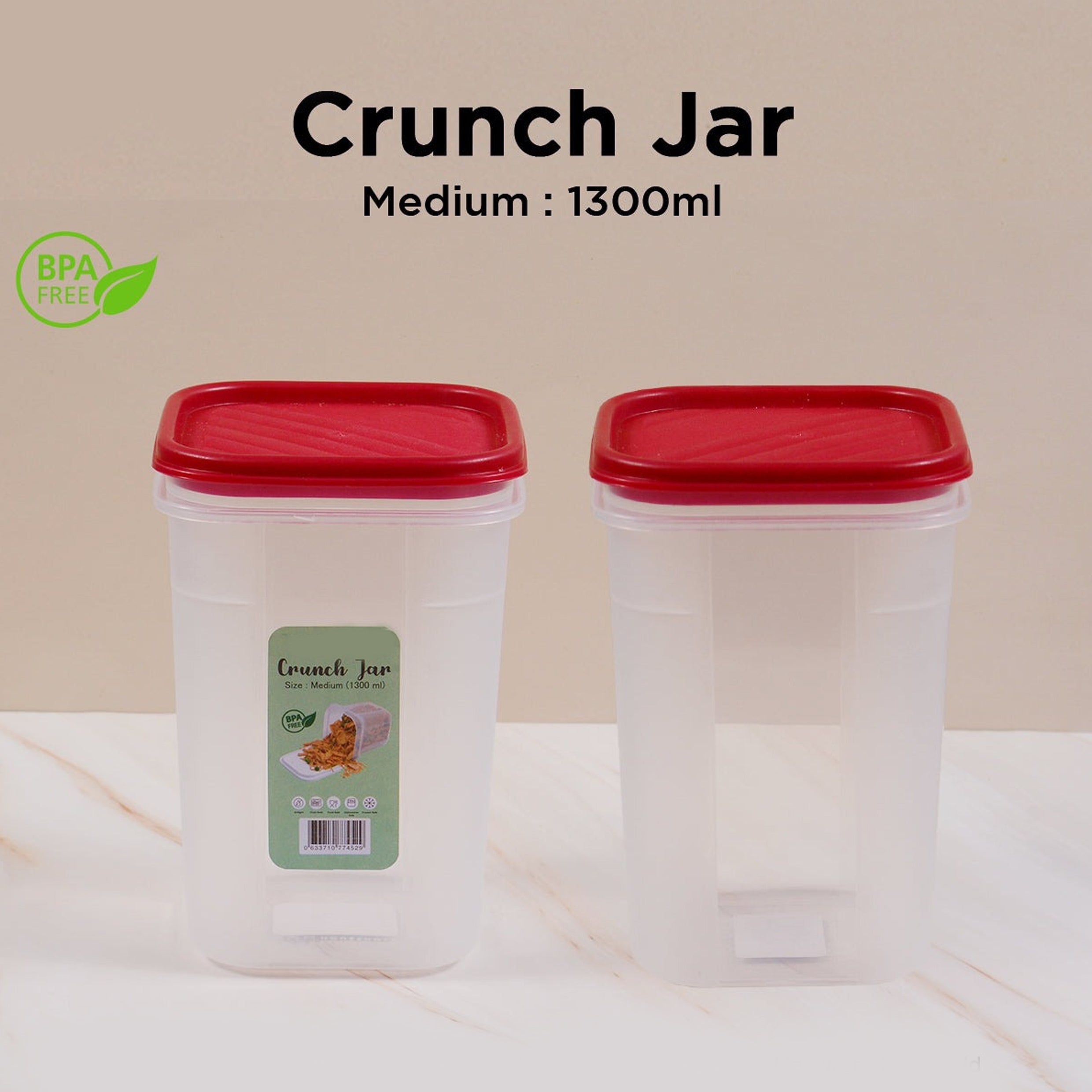 Multi-Purpose Air-Tight Crunch  Jar 1300ML