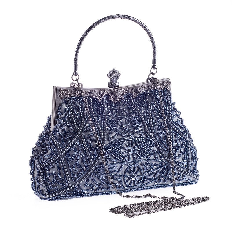 Beige Polyester Geometric Square Evening Bags