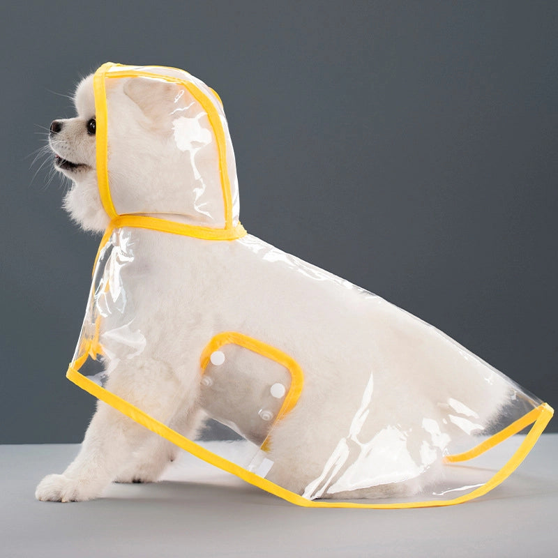Pet Supplies Dog Raincoat Teddy Small Dog New Transparent Plastic Fashion Poncho Pet Rainy Raincoat Batch