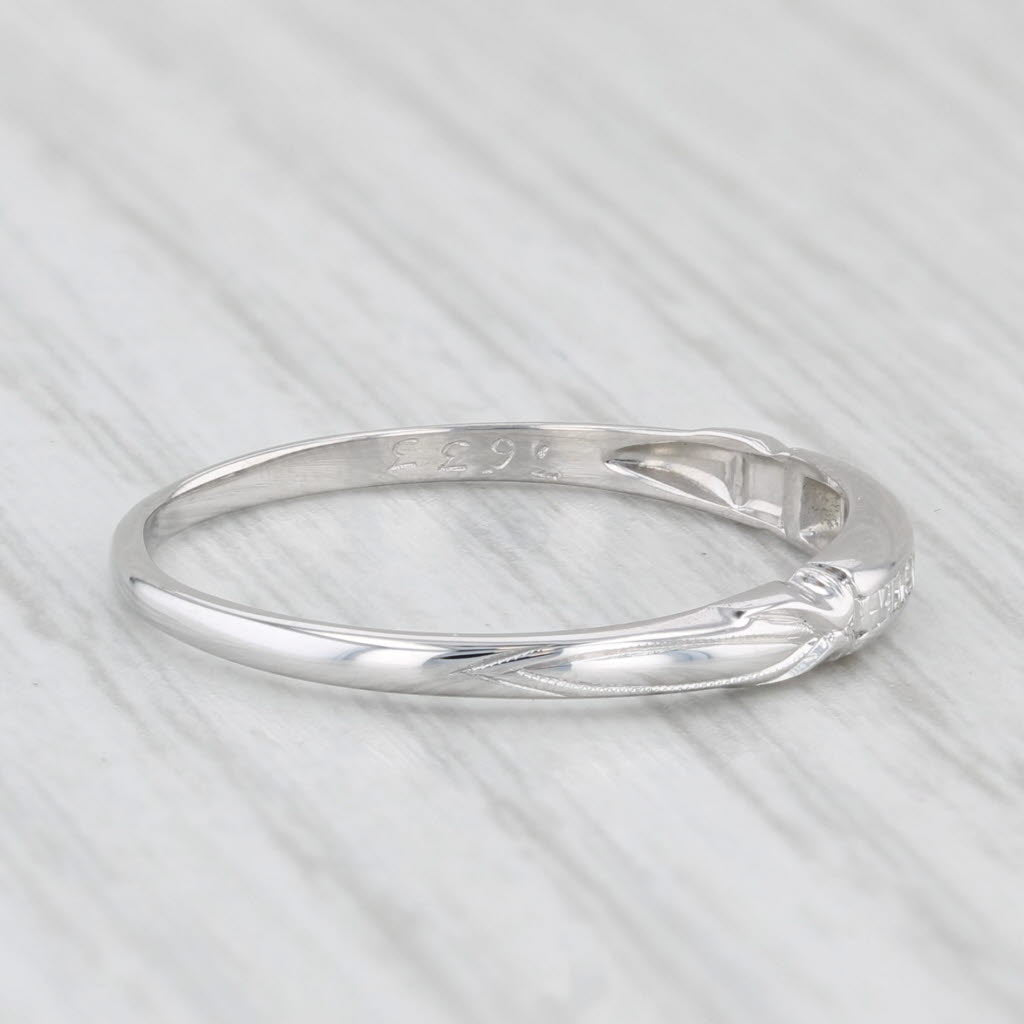 Vintage Diamond Ring 18k White Gold Size 7.25 Wedding Band Stackable