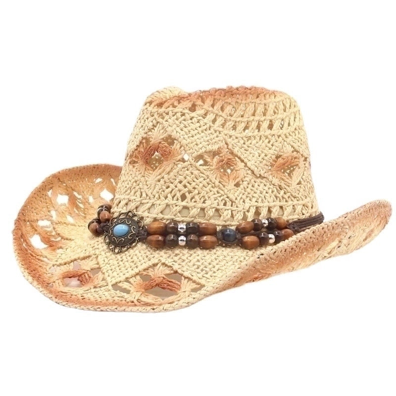Unisex Retro Solid Color Big Eaves Straw Hat
