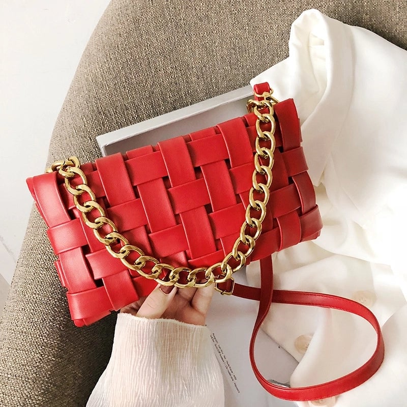 Women's Medium Pu Leather Solid Color Classic Style Zipper Shoulder Bag