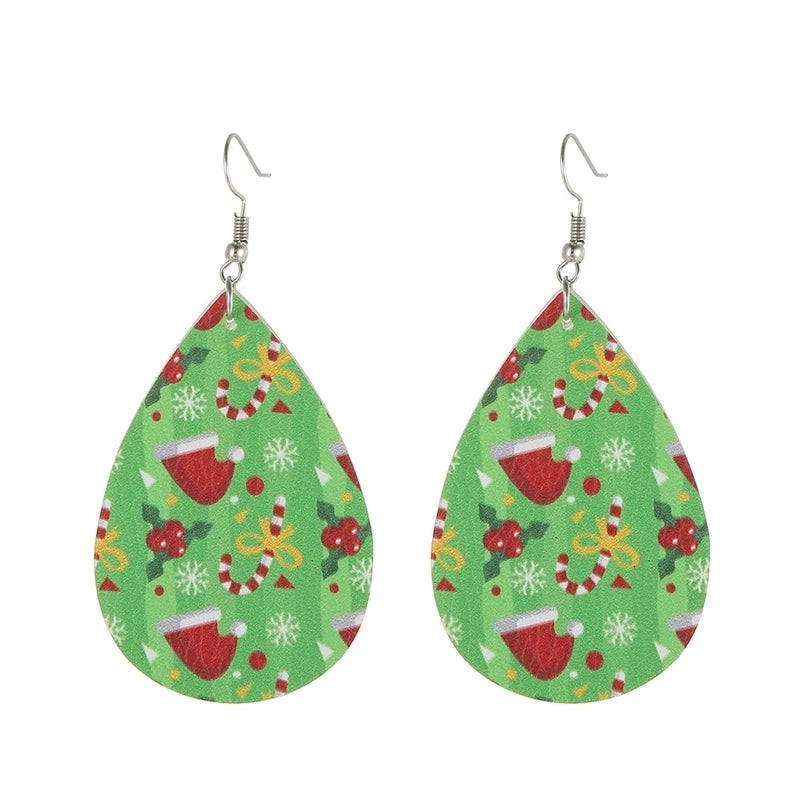 Fashion Water Droplets Pu Leather Handmade Women's Drop Earrings 1 Pair
