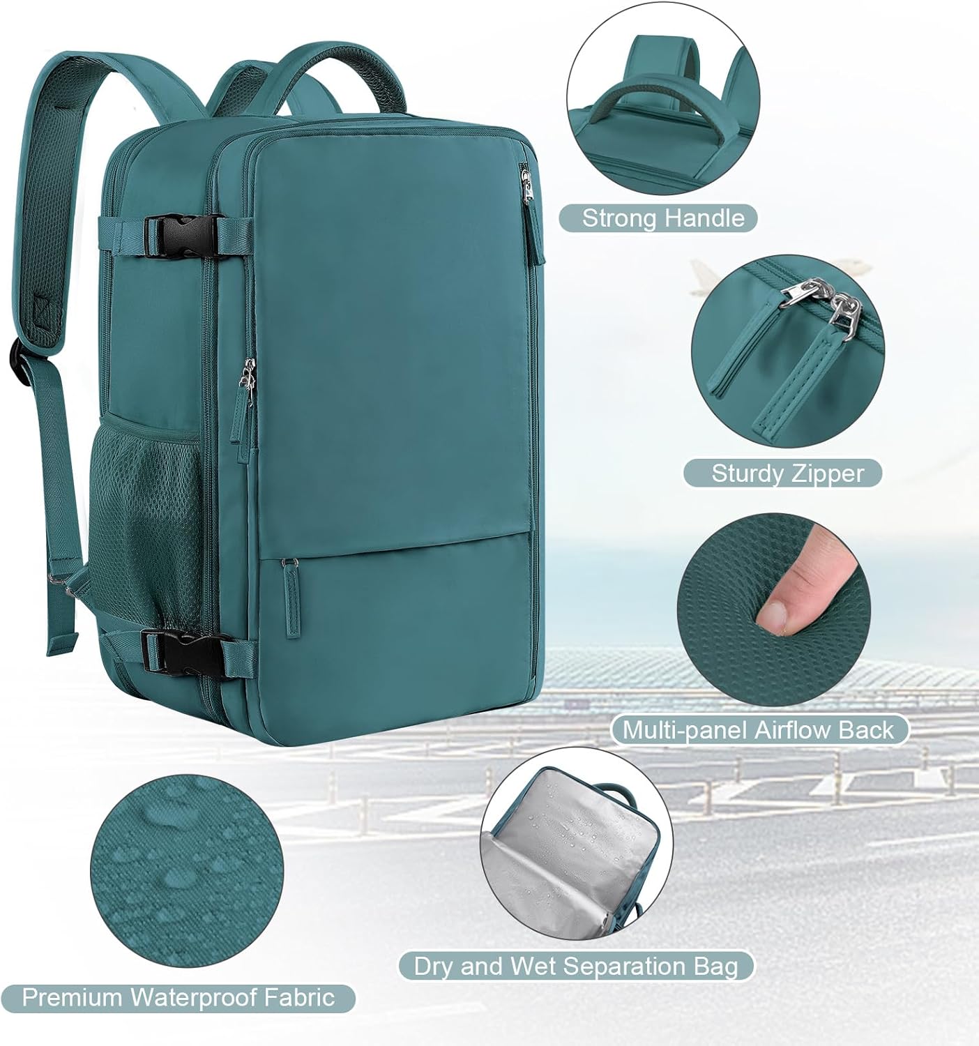 Large Travel Backpack for Women Men, Expandable 40L Carry On Backpack, 17 Inch Laptop Backpack College Bookbag, Waterproof Travel bag as Person Item Flight Approved