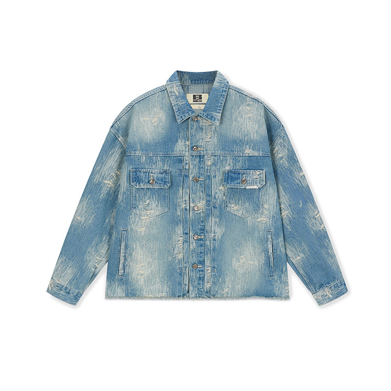 BONELESS Heavy Washed Denim Jacket