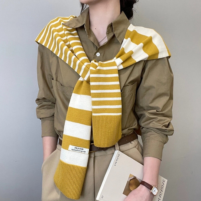 Unisex Casual Minimalist Stripe Polyester Shawl