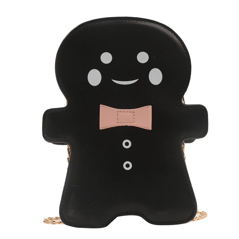 Women's Pu Leather Cartoon Character Cute Oval Zipper Shoulder Bag