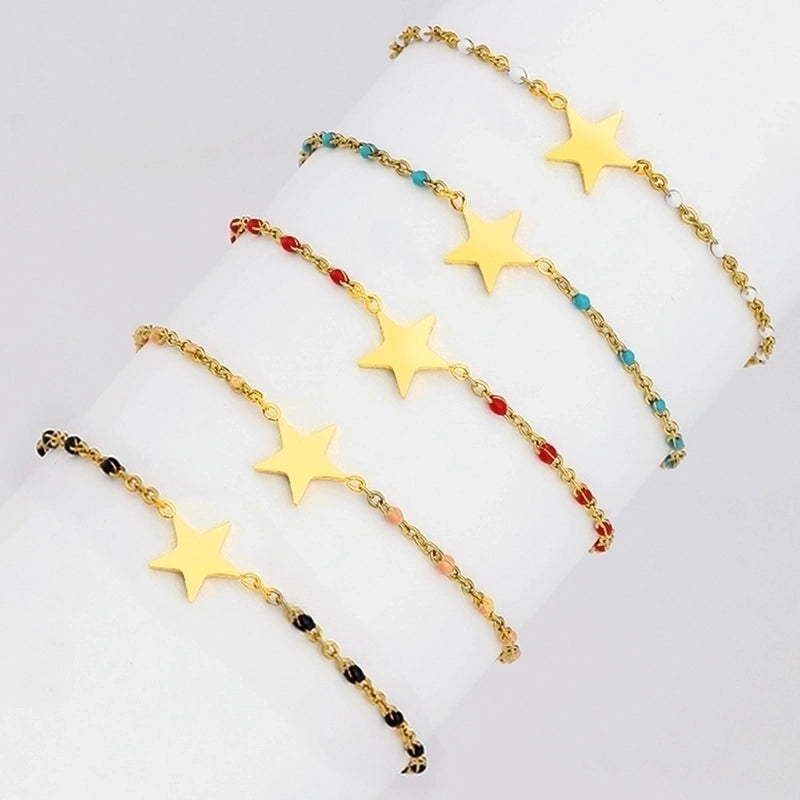 2 Pieces Fashion Star Stainless Steel Plating Bracelets