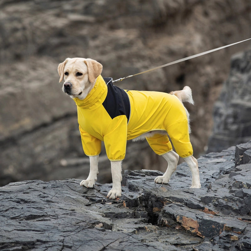 Medium And Large Dog Labrador Golden Retriever Chai Dog Four-legged Waterproof Pet Dog Dog Raincoat Charge Clothes