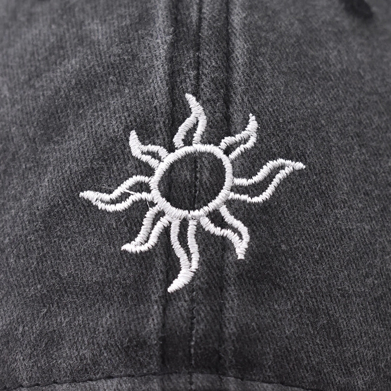 Unisex Vintage Style Sunflower Curved Eaves Baseball Cap
